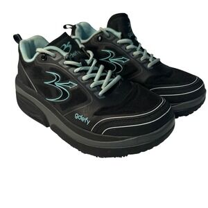 GDEFY Gravity Defyer Women's Black and Blue Sneakers, Size 10, EUC